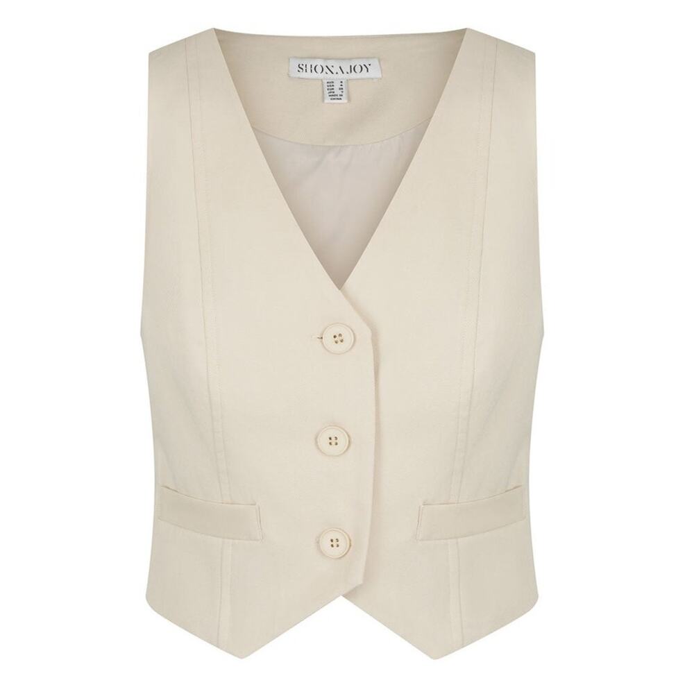 Shona Joy Tailored Beige Sara Vest Size 8